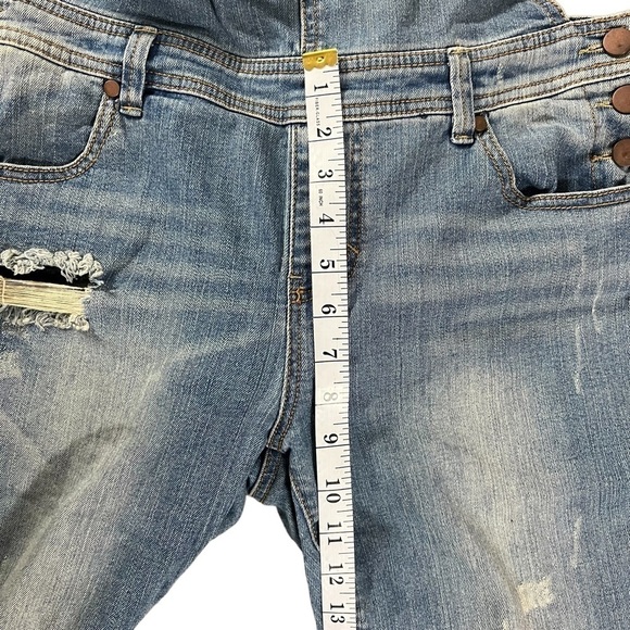 Love, Fire Distressed Denim Jean Overalls Size Medium Women's - Picture 5 of 6